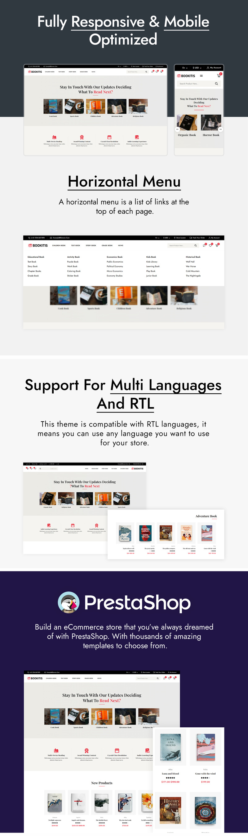 Bookitis — Тема оформления PrestaShop для книжного магазина и магазина канцелярских товаров. - Features Image 2