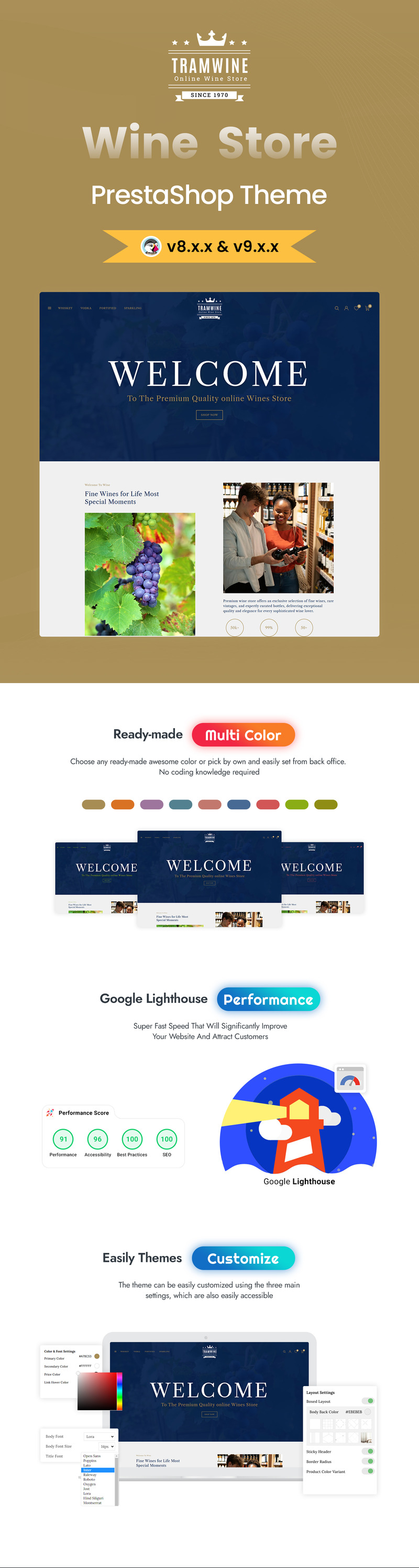 Tramwine Spirituosen- und Weinladen Prestashop Theme - Eigenschaften Bild 1