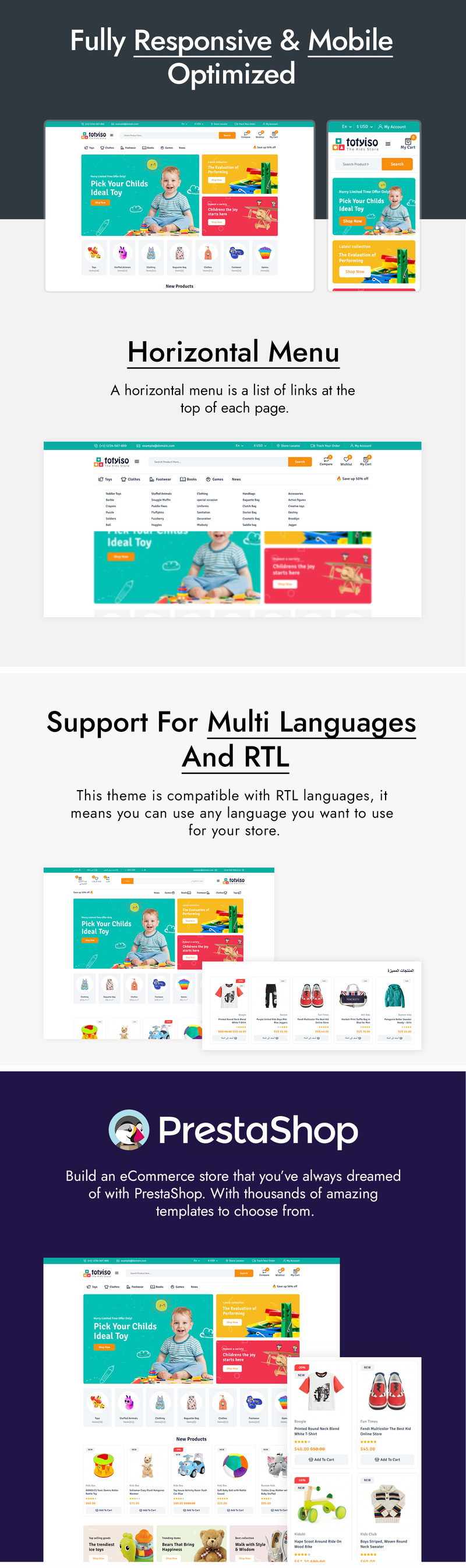 Totyiso - 儿童玩具和服装商店 Prestashop 主题 - Features Image 2