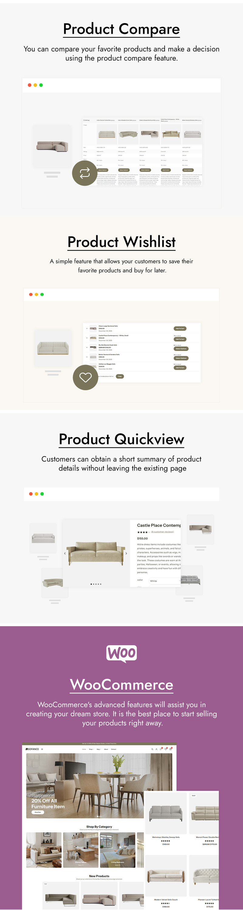 Sofance - Tema WordPress WooCommerce per negozio di mobili - Caratteristiche Immagine 4
