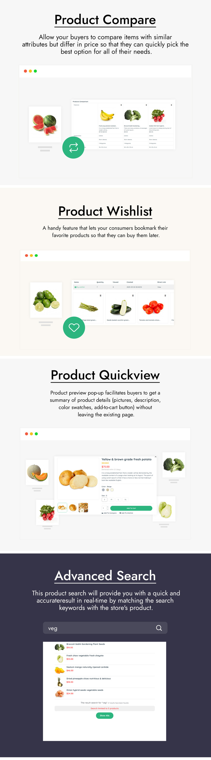 Freshvege - Thème PrestaShop pour épicerie et magasin d'alimentation bio - Caractéristiques de l’image 3