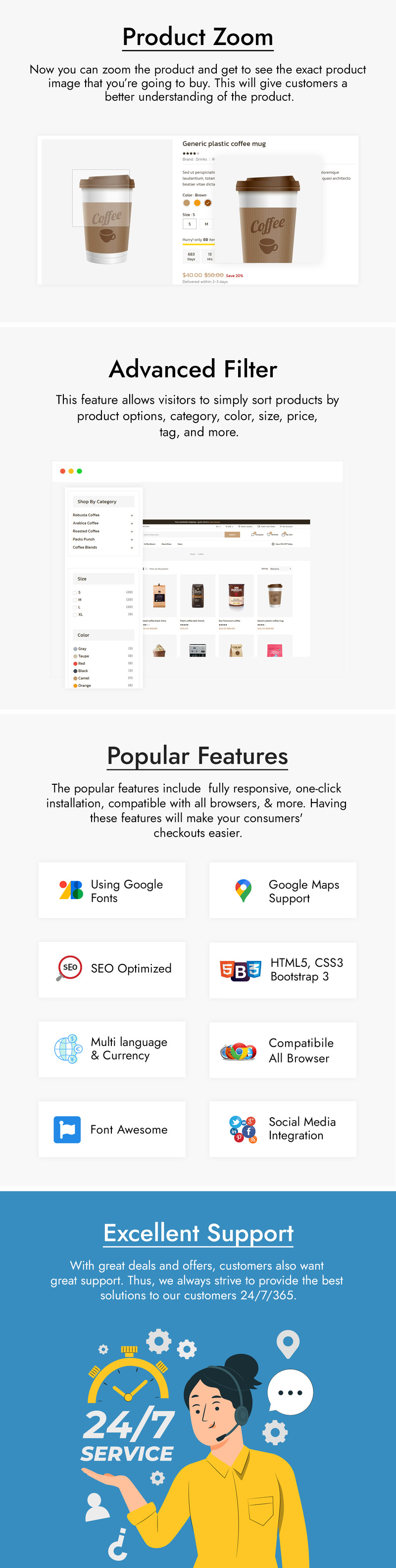 Coffabi - Kávézó és Éttermi Bolt PrestaShop Sablon - Features Image 4