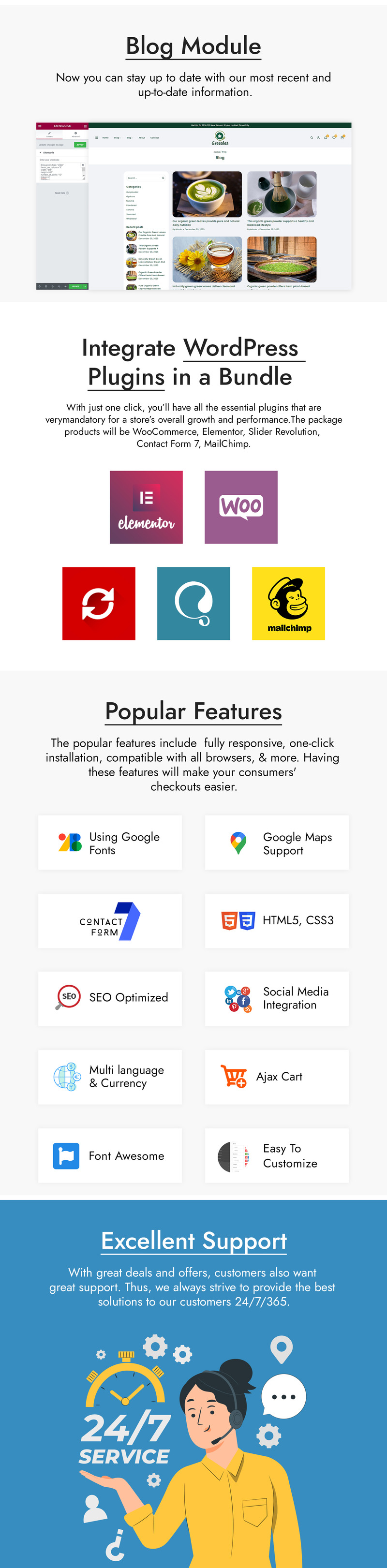 Greealea - Тема WordPress для магазина органического чая на WooCommerce - Features Image 5