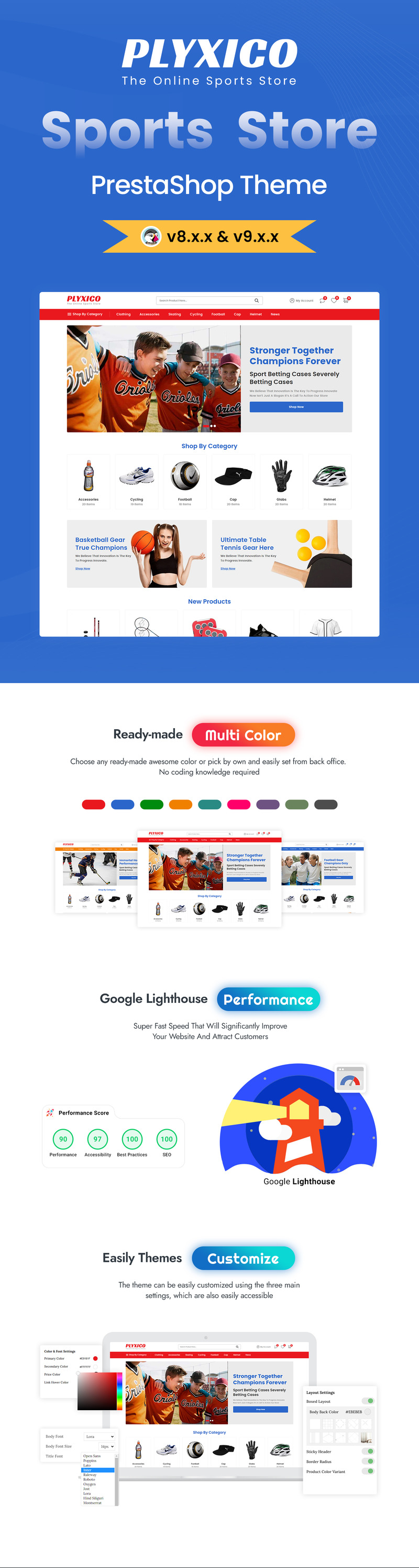 Plyxico - Tema Prestashop per negozio di sport, giochi e fitness - Caratteristiche Immagine 1