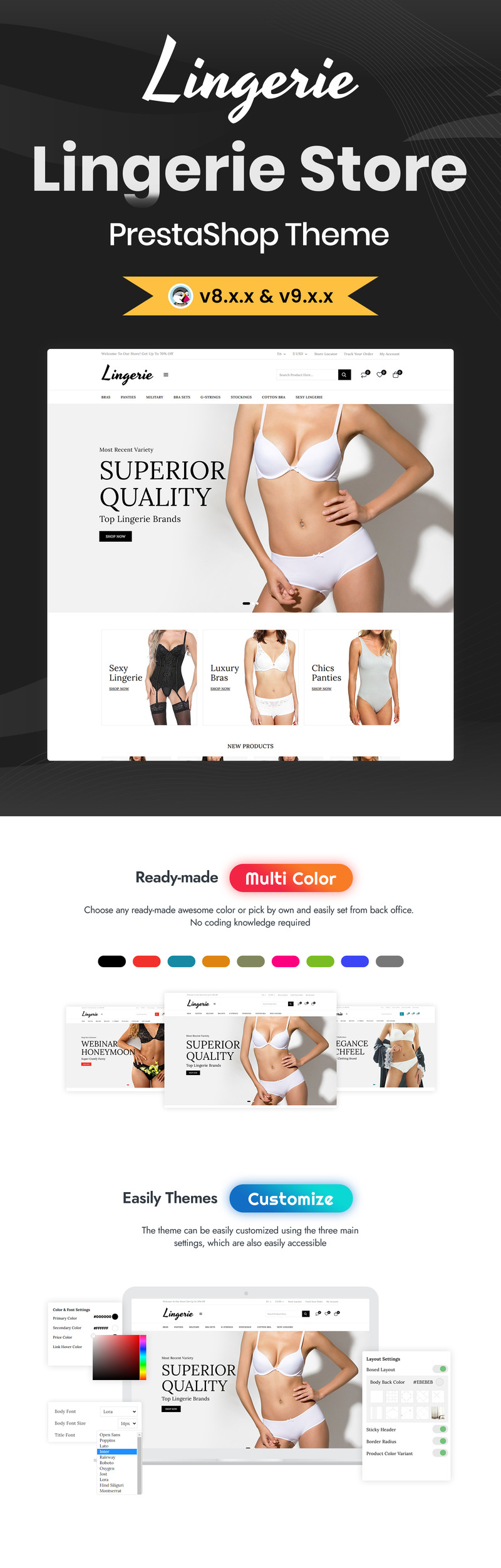 Lingerie & Mode PrestaShop Responsief Thema - Features Image 1