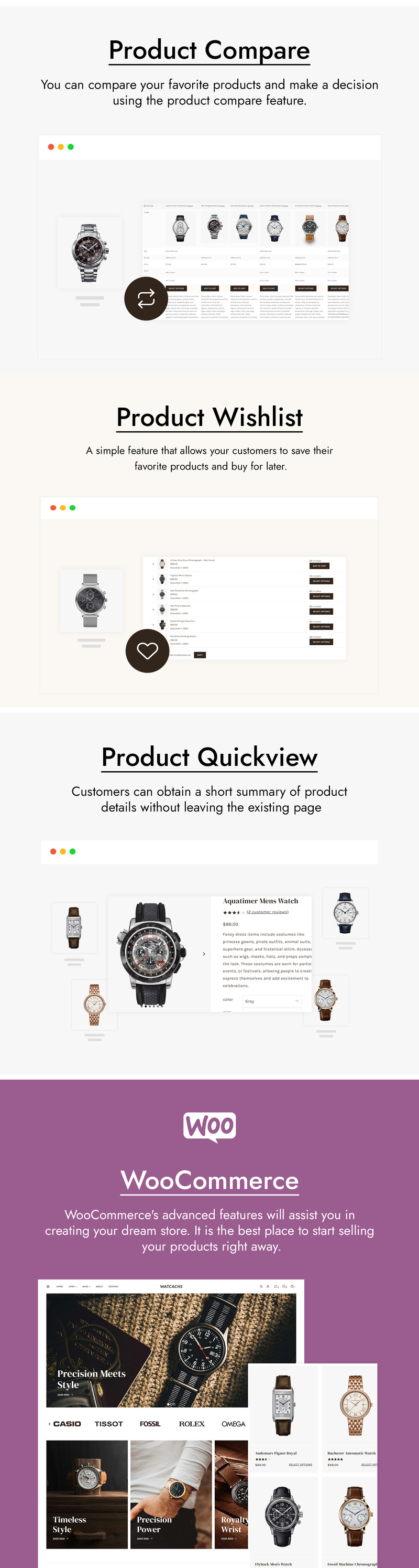 Watcache - Tema WooCommerce per negozi di gioielli e orologi - Caratteristiche Immagine 4