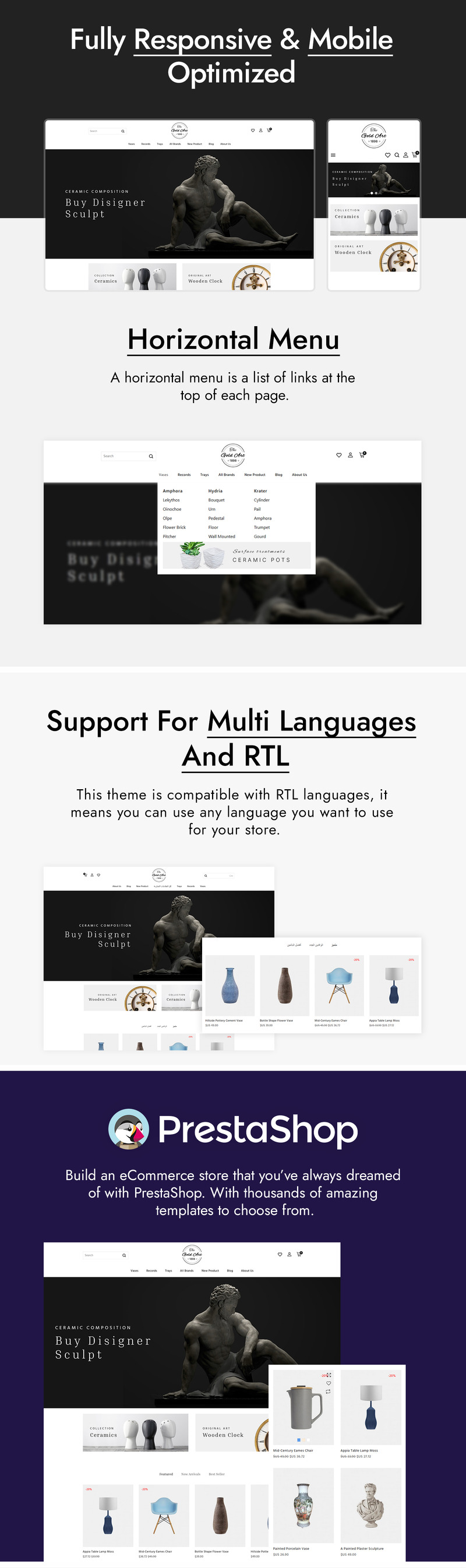 The Gold Art - Art, Crafts & Exhibition Gallery Prestashop Theme - Features Image 1