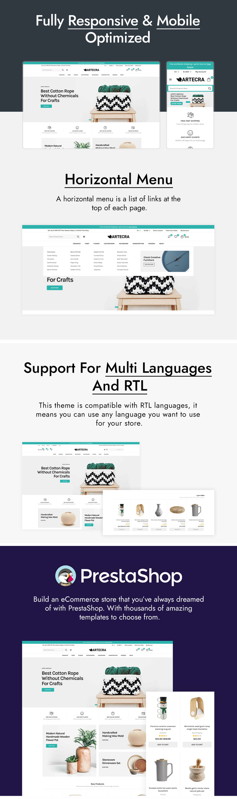 Artecra - Thème Prestashop Art, Culture, Décoration et Artisanat - Caractéristiques de l’image 2