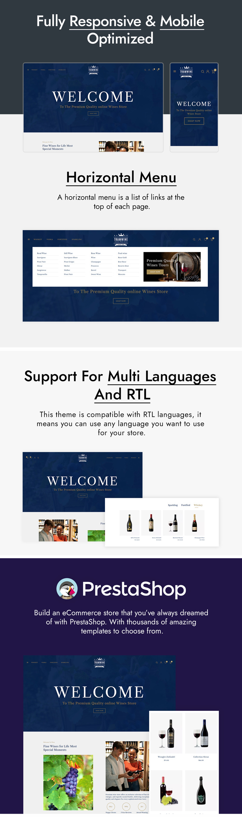 Tramwine Spirituosen- und Weinladen Prestashop Theme - Eigenschaften Bild 2