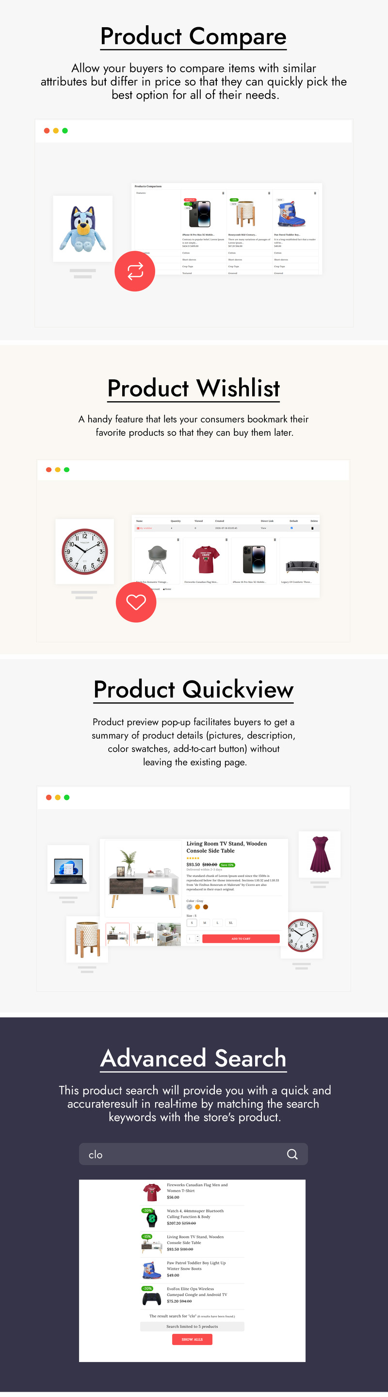 Megaleek — тема оформления PrestaShop для мегамаркетов и супермаркетов - Features Image 3
