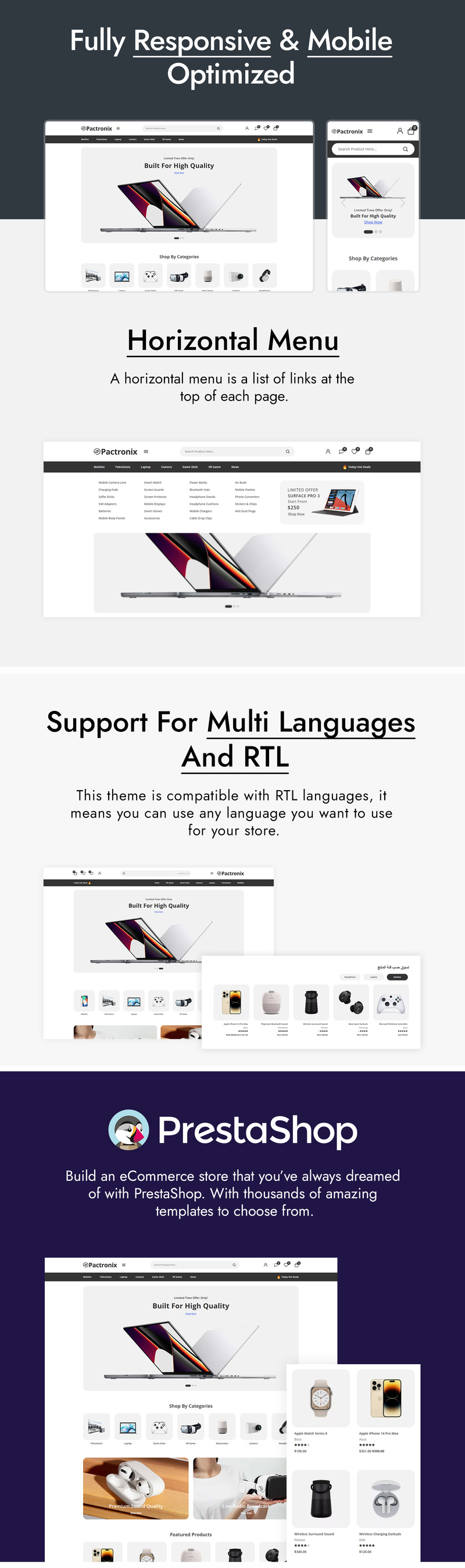 Pactronix – PrestaShop-Theme für Elektronik und Computer - Eigenschaften Bild 2
