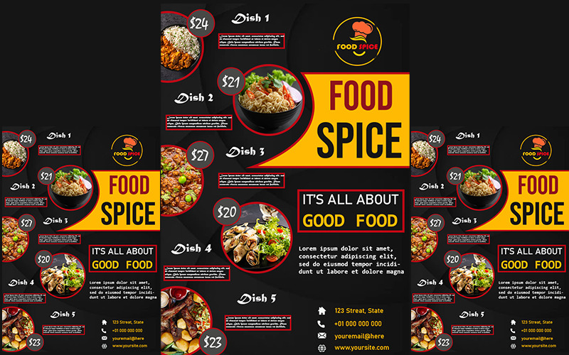 Food Restaurant Social Media Template - Features Image 1