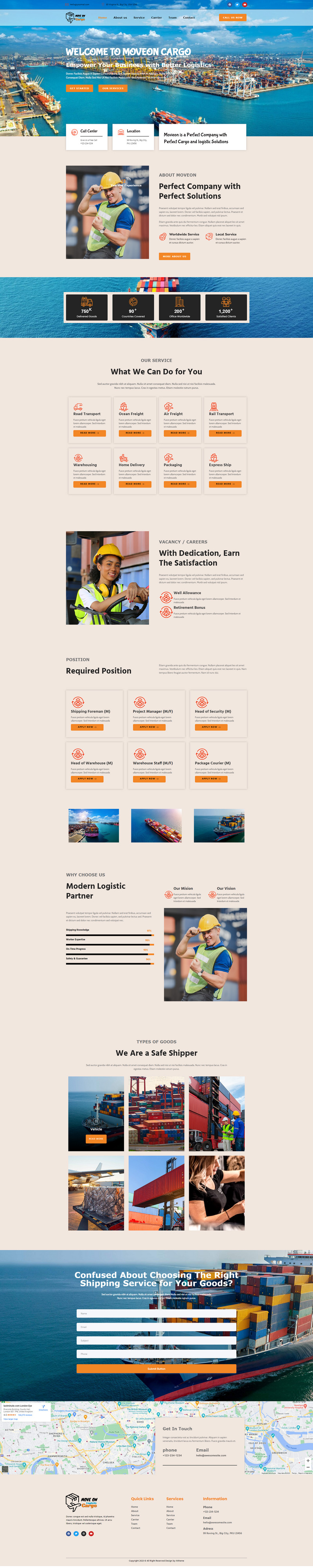 Moveon Logistic and Cargo Service WordPress Theme - Features Image 1