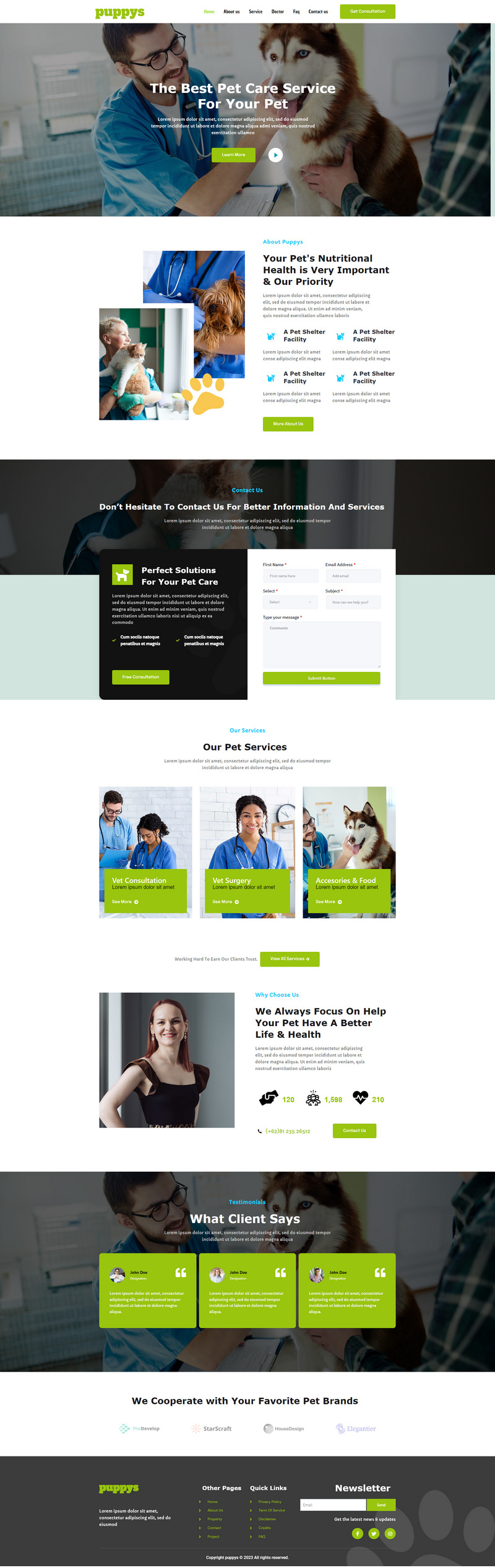 Puppys Pet Care Vet WordPress Full Responsive Theme - Features Image 1