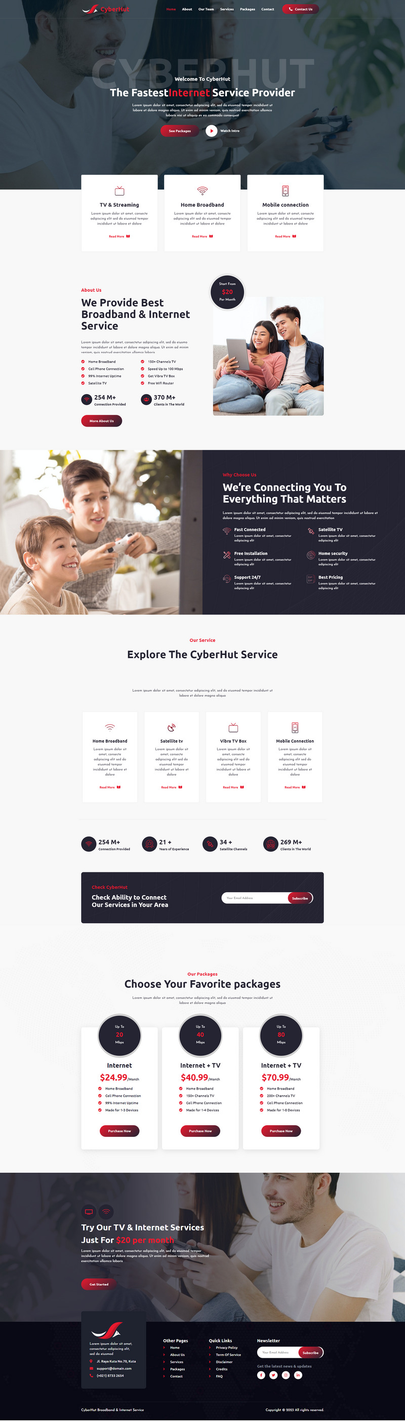 CyberHut Internet Service Provider WordPress Theme - Features Image 1
