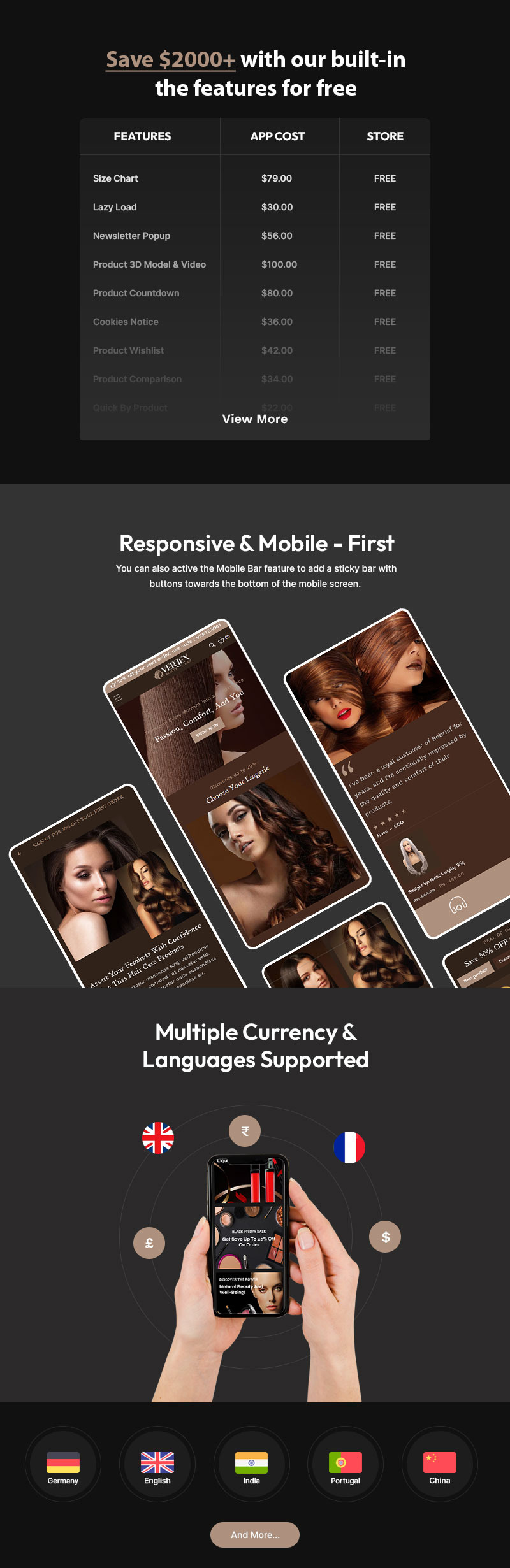 Vertex – The Pinnacle Shopify Theme for Hair Wigs & Extensions - Features Image 2