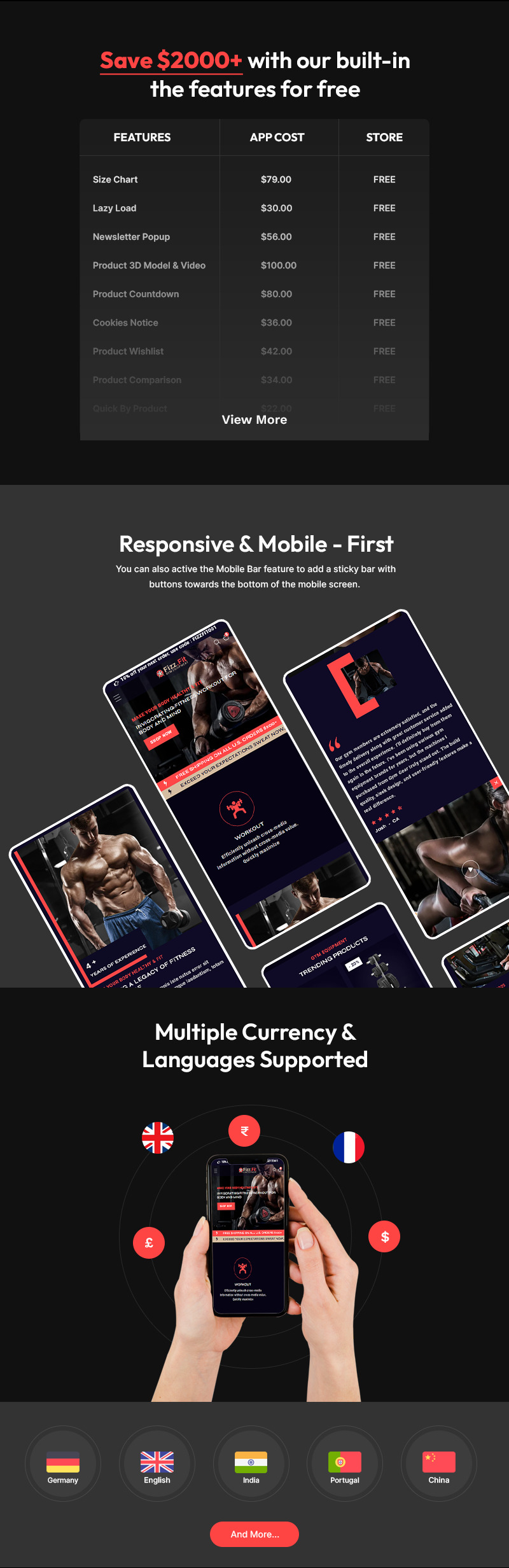 FizzFit – Minimalistyczny i wielofunkcyjny motyw Shopify dla fitnessu i siłowni 2.0 - Obraz funkcji 2