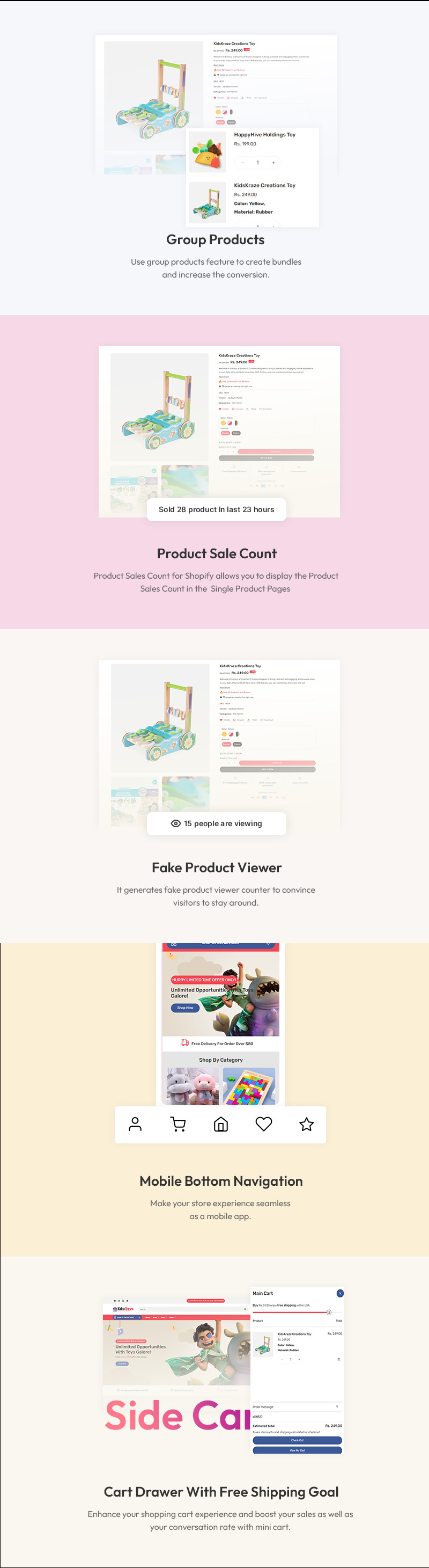 EduToys – Multifunktionellt och responsivt Shopify-tema för leksaksaffärer och presentbutiker - Features Image 4