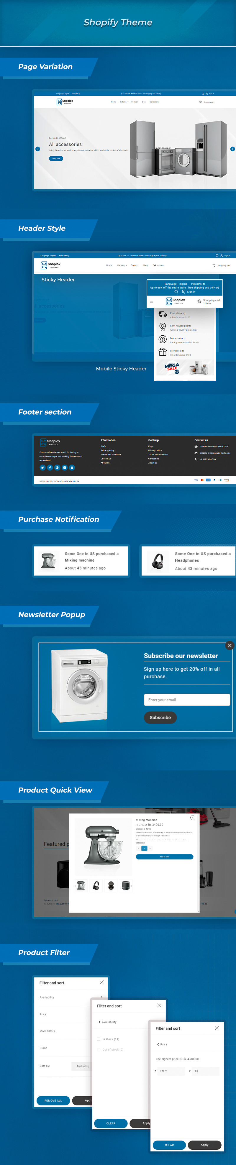 Shopiox- Electronic and FastFood Responsive Shopify 2.0 Theme - Features Image 1