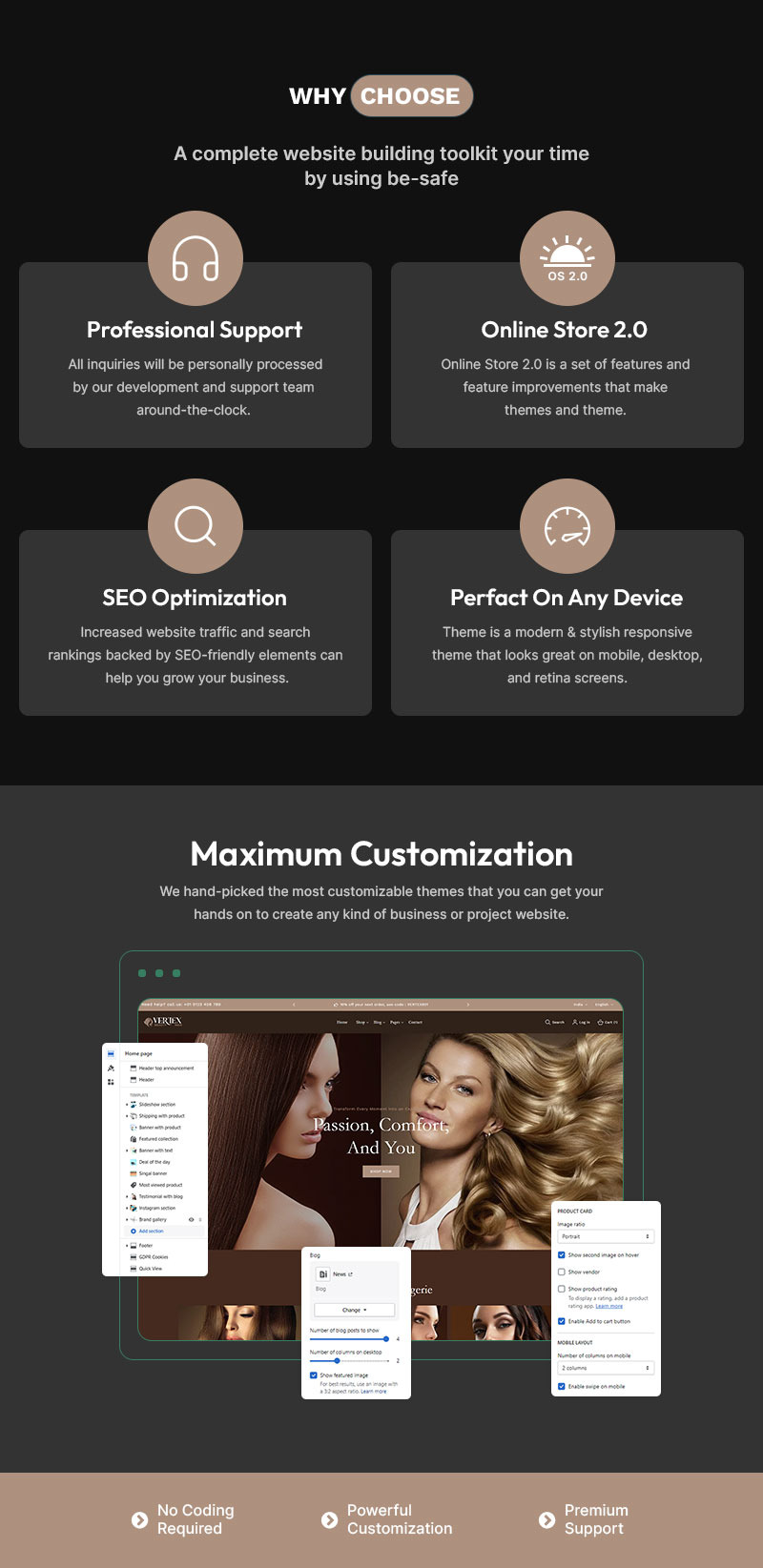 Vertex – The Pinnacle Shopify Theme for Hair Wigs & Extensions - Features Image 1
