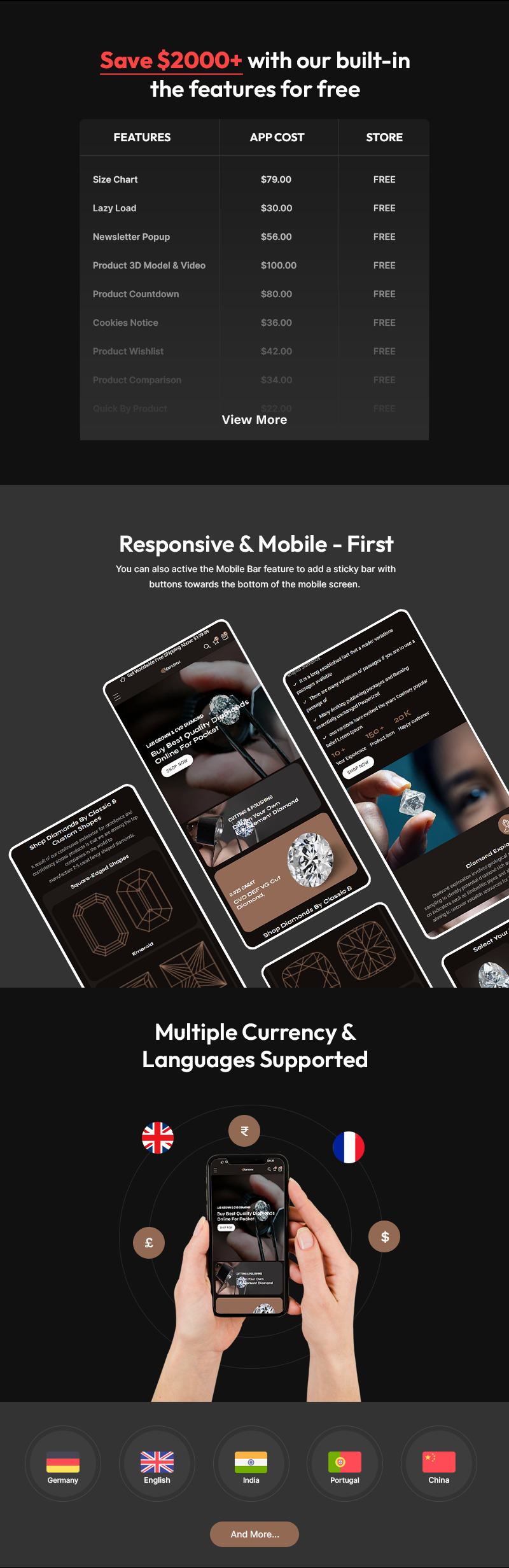 Starstone – Responsives Schmuck-Shopify-Theme für Ringe, Halsketten und mehr - Eigenschaften Bild 2