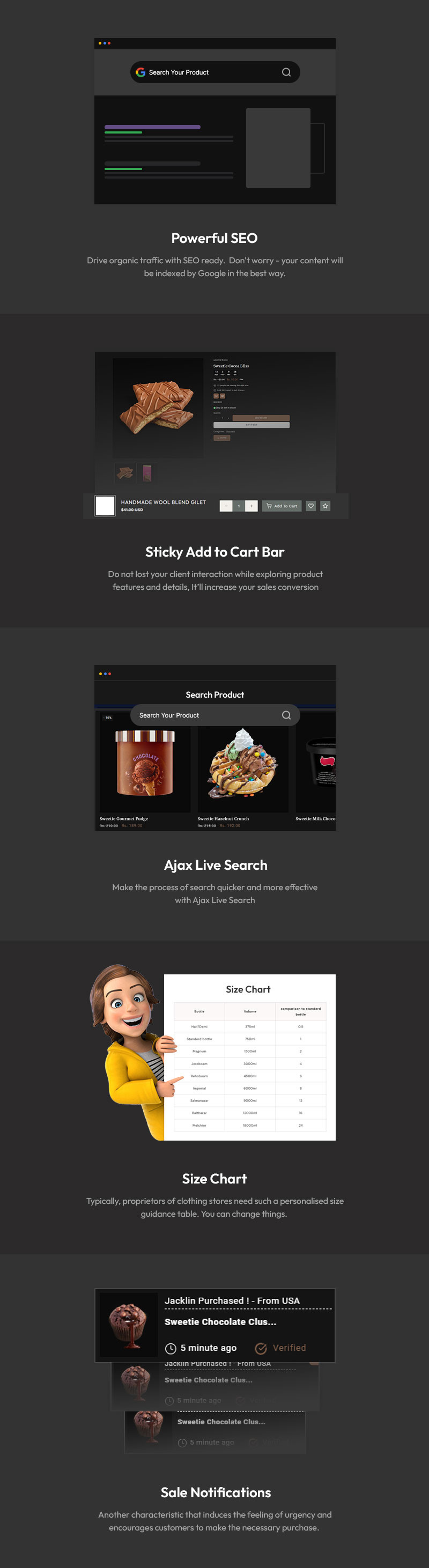 Sweetie – Un thème Shopify au design exquis pour les boulangeries et les pâtisseries - Caractéristiques de l’image 3