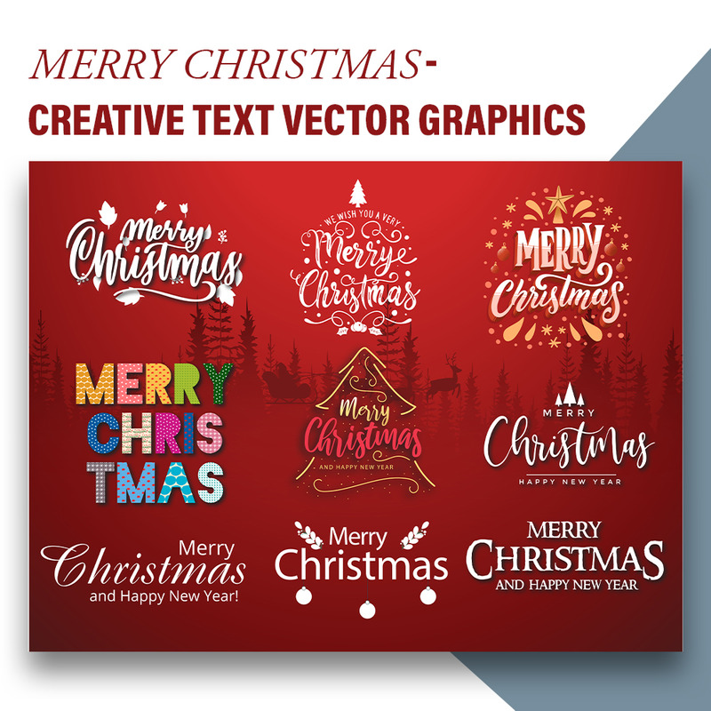 Frohe Weihnachten - Kreativer Text Vektorgrafiken - Eigenschaften Bild 1