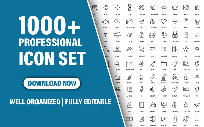 1000+ Professional Icon Set Bundle - Features Image 1