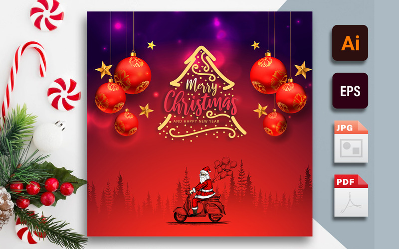 Feliz Navidad - Diseño de gráficos vectoriales creativos - Características Imagen 1
