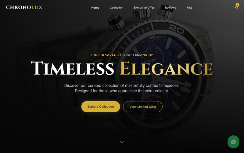 ChronoLux | Luxury Watch Store Landing Page HTML Template