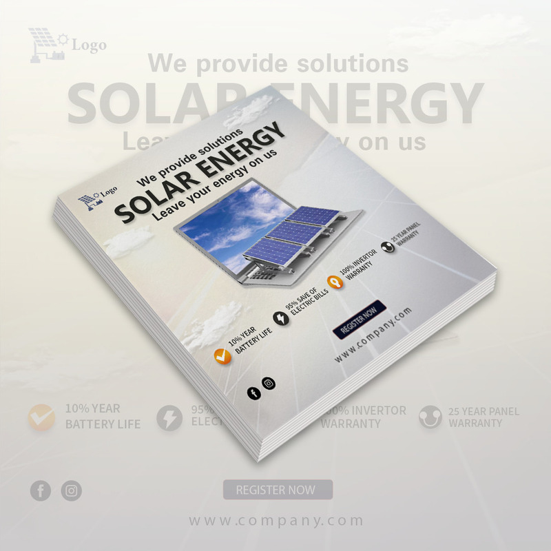 Megújuló napenergia szögletes szórólap sablon - Features Image 2