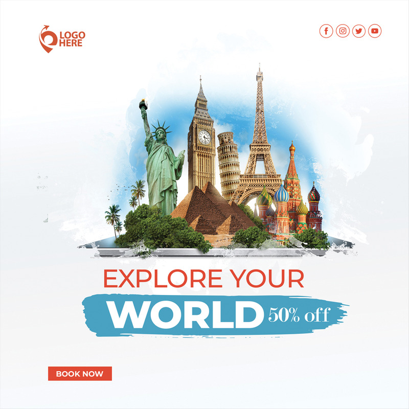 Conception de modèle de flyer pour une agence de voyage et de tourisme - Caractéristiques de l’image 5