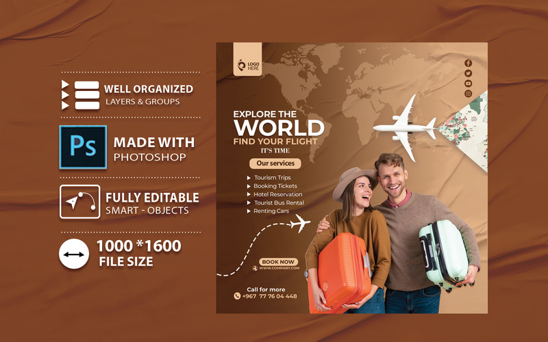 Conception de flyers pour une agence de voyages et de tourisme - Caractéristiques de l’image 2