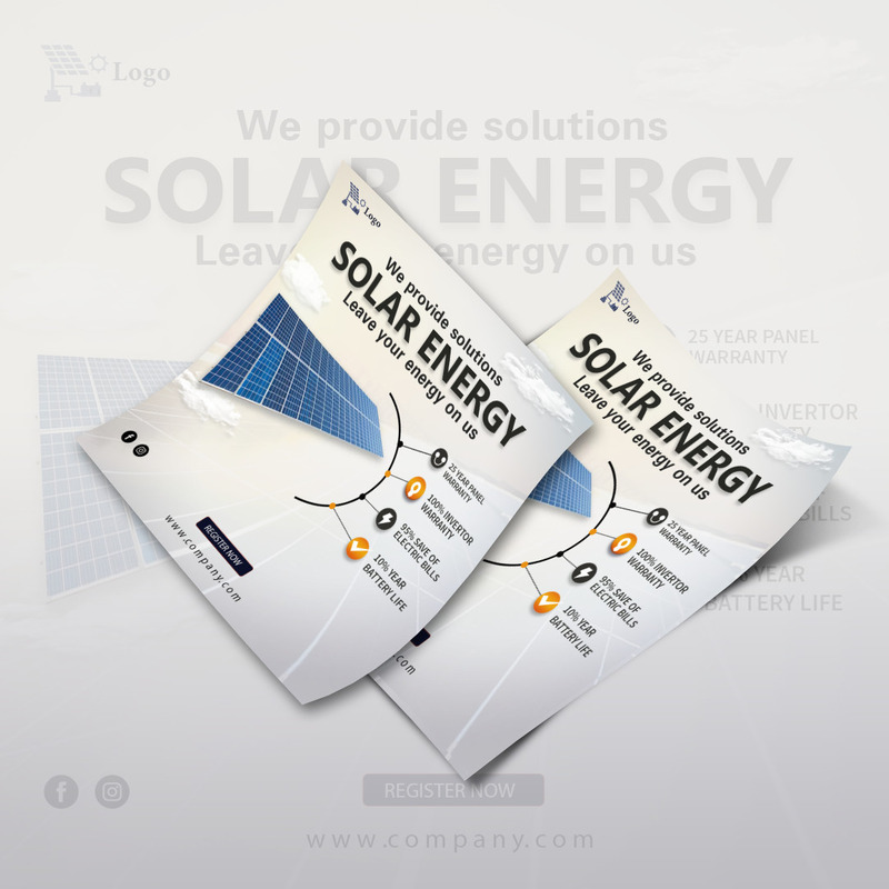 Leták s obnovitelnými solárními energiemi – sociální média - Features Image 4