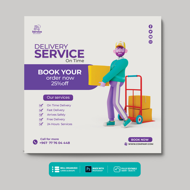 送货公司身份传单模板 - Features Image 5