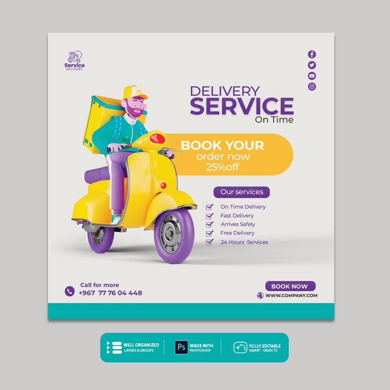 Modelo de Identidade Corporativa - Serviços de Entrega e Envio - Features Image 3