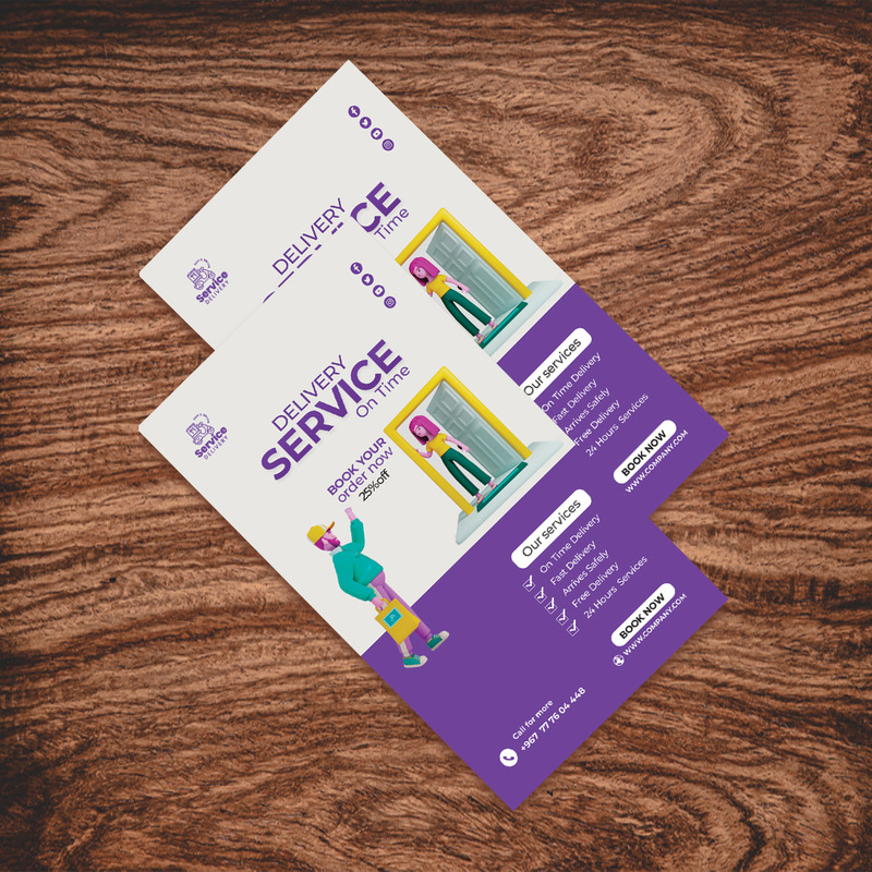 另一家运输和交付公司 DL 的传单模板 - Features Image 1