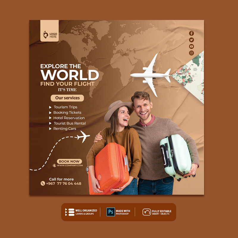 Conception de flyers pour une agence de voyages et de tourisme - Caractéristiques de l’image 3