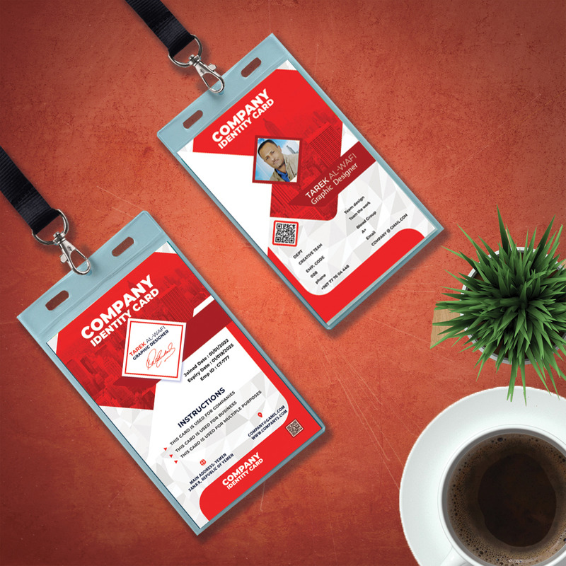 ID Card template - For Companies And Businesses - Red - Features Image 2
