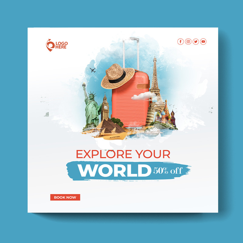 Modèle de Flyer d'agence de voyage touristique - Caractéristiques de l’image 2
