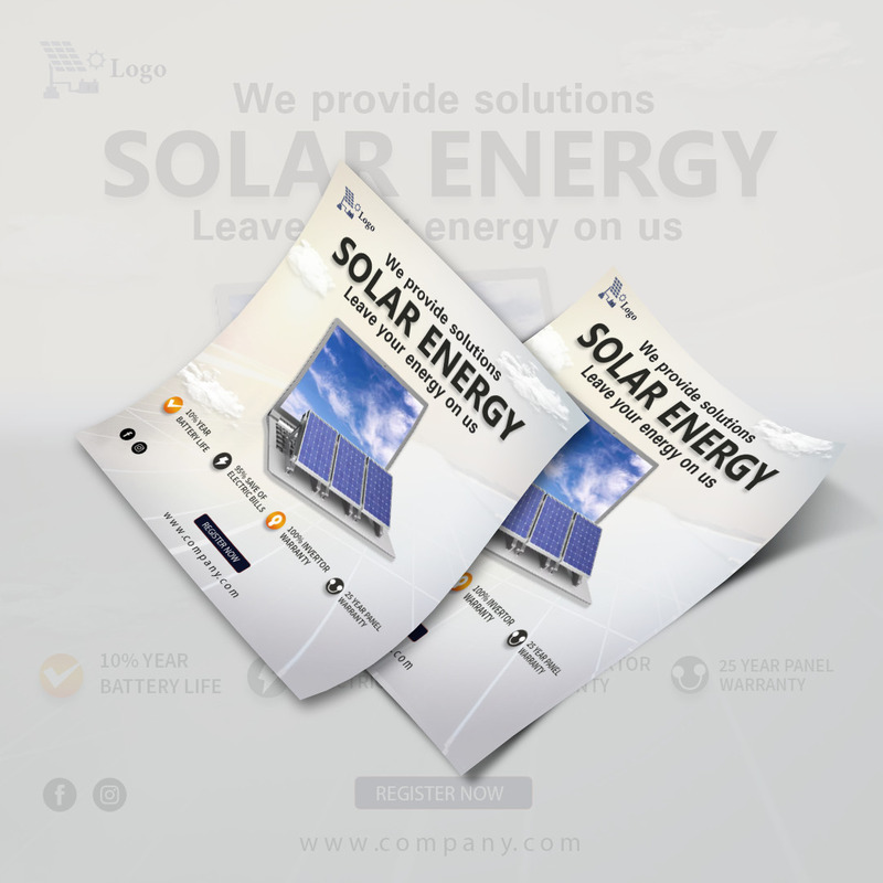 Megújuló napenergia szögletes szórólap sablon - Features Image 3