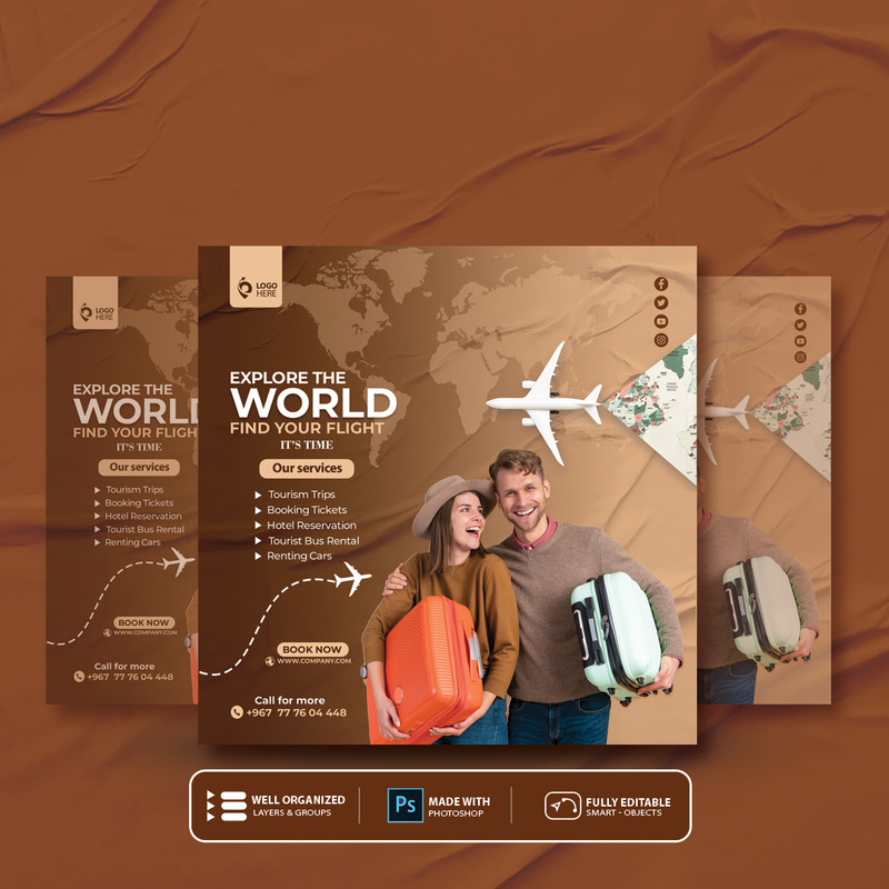 Conception de flyers pour une agence de voyages et de tourisme - Caractéristiques de l’image 1