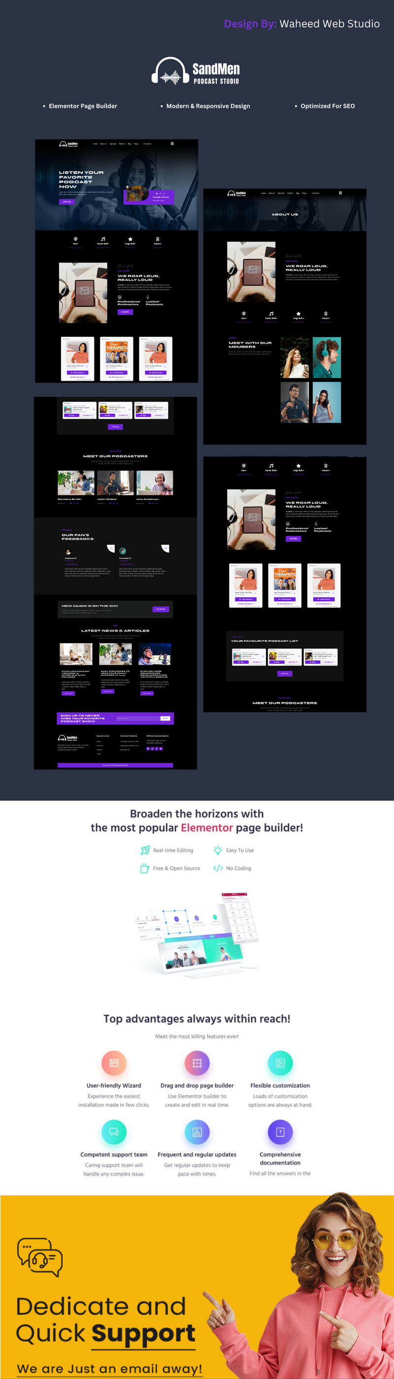 SandMen - Podcast & Radio Studio WordPress-website - Features Image 1