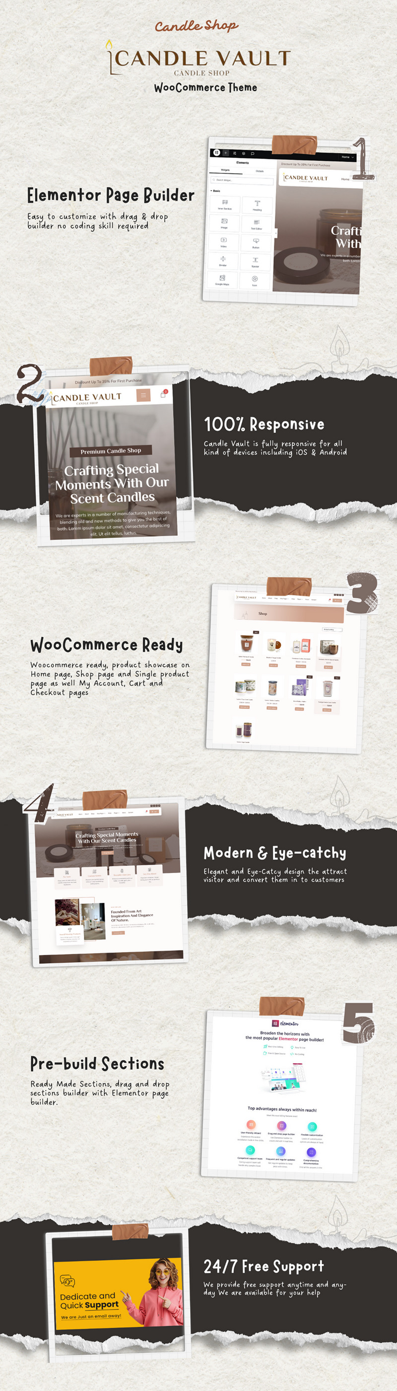 Candle Vault - багатоцільові соєві свічки | Подарунок домашнього виготовлення | WooCommerce тема Wellness Scents - Features Image 1