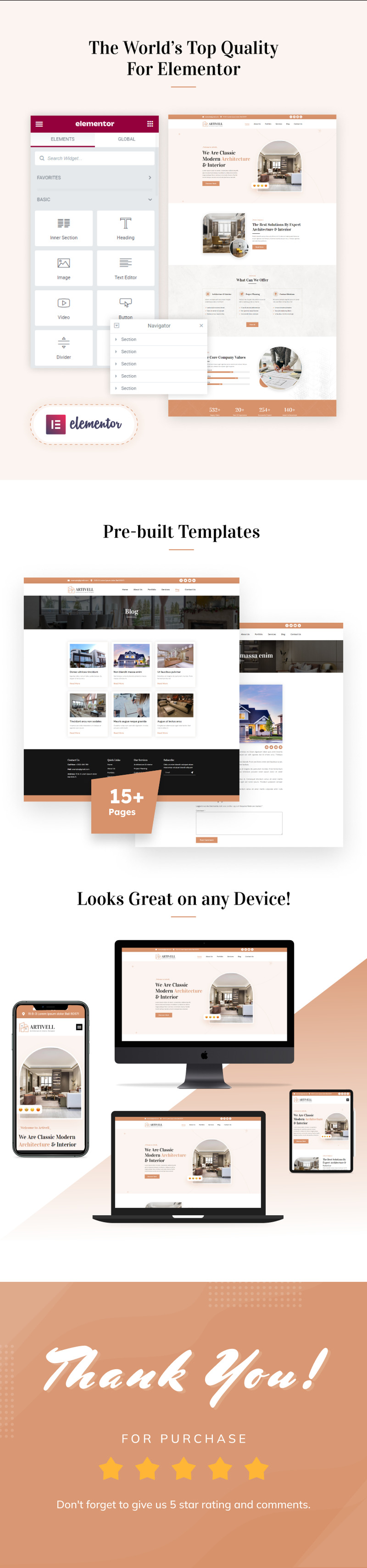 Artivell - Architecture and Interior Designer Elementor Template Kit - Features Image 2