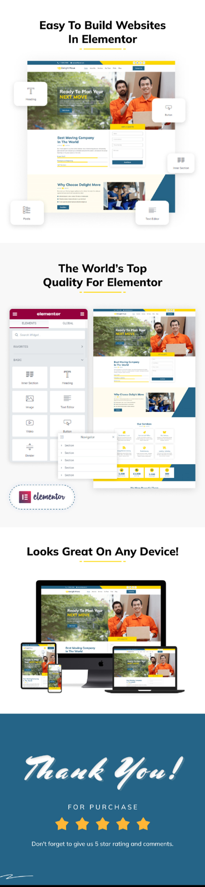 Delight Move – Packers And Movers Elementor-Vorlagenkit - Eigenschaften Bild 2