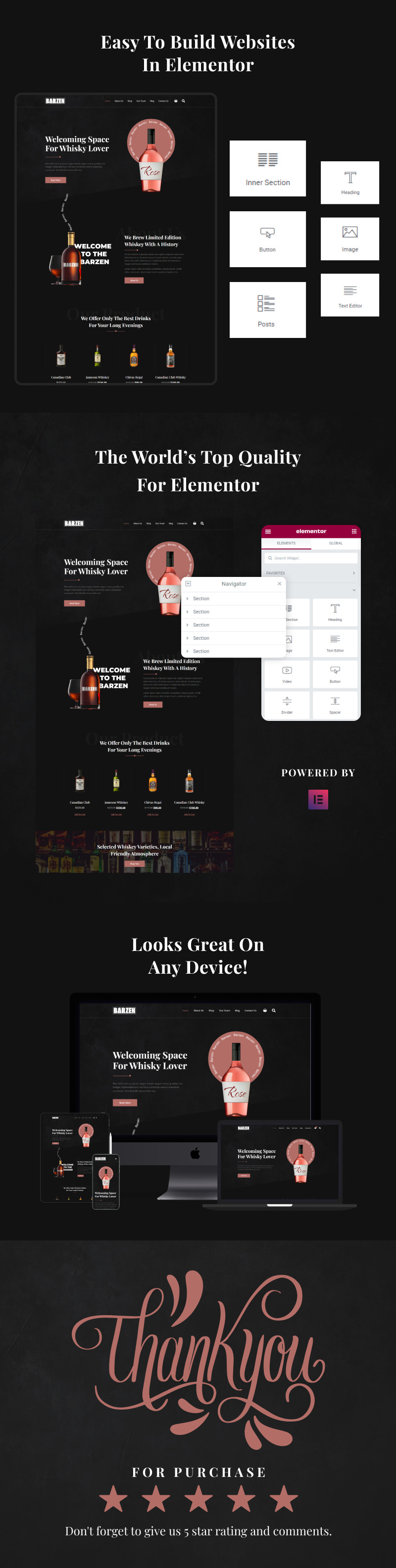 Barzen - Whisky Bar Online Store Elementor Template Kit - Features Image 2