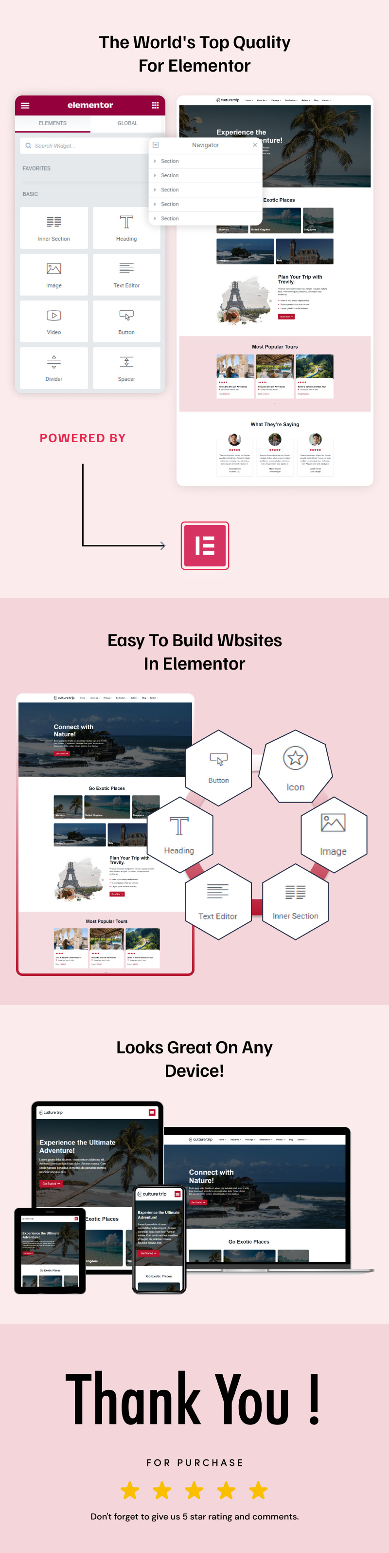 Culture Trip - Travel and Booking Services Elementor Template Kit - Features Image 2