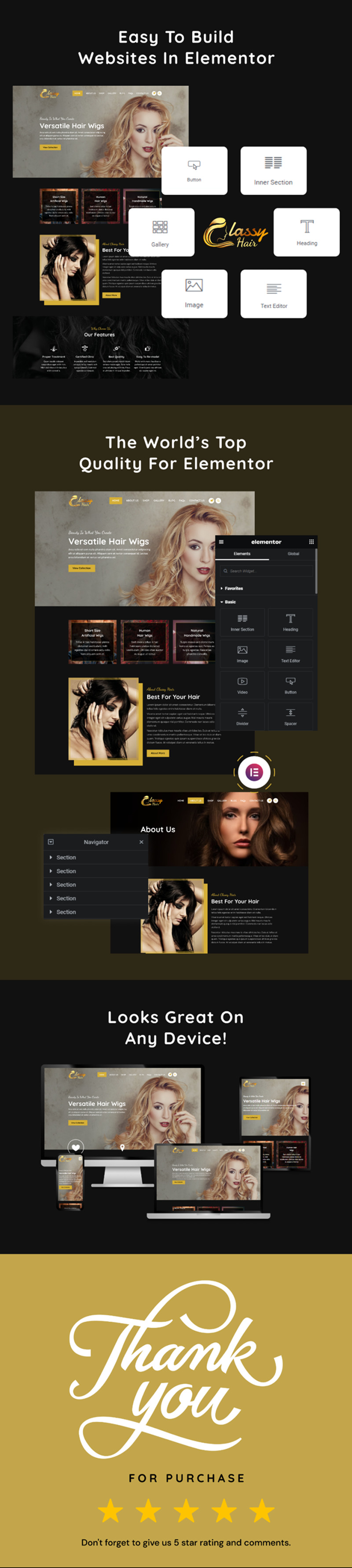 Classy Hair - Wig Online Store Elementor Template Kit - Features Image 2