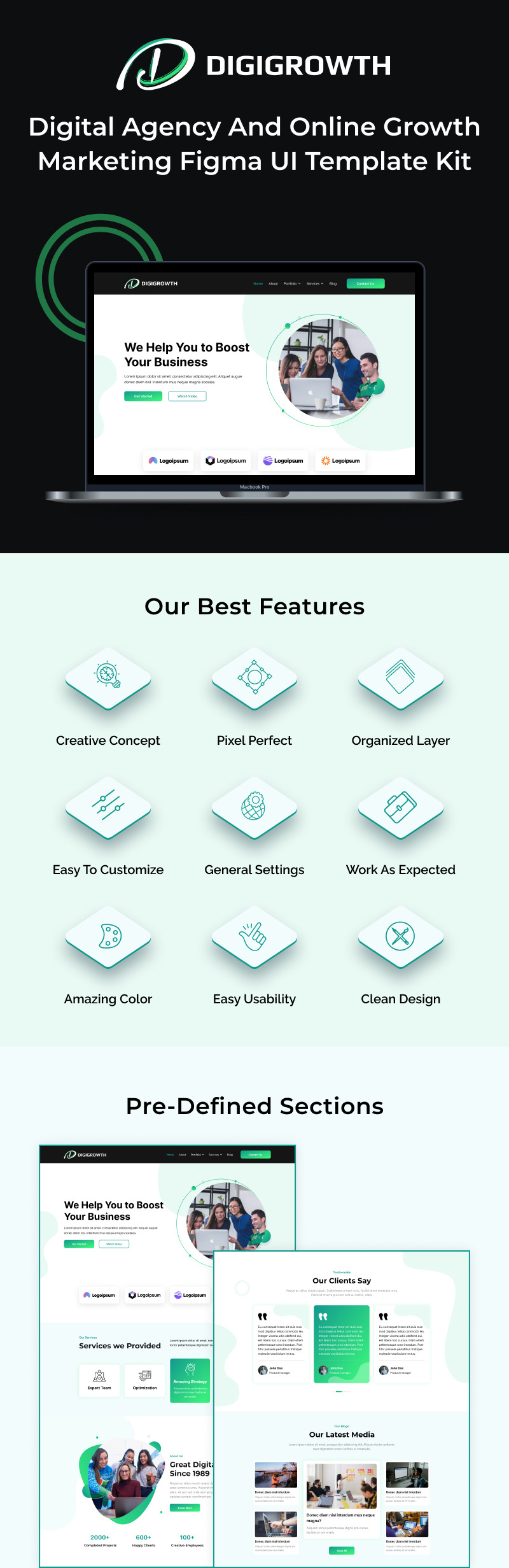 Digigrowth - Digital Agency and Online Growth Marketing Elementor Kit - Features Image 1